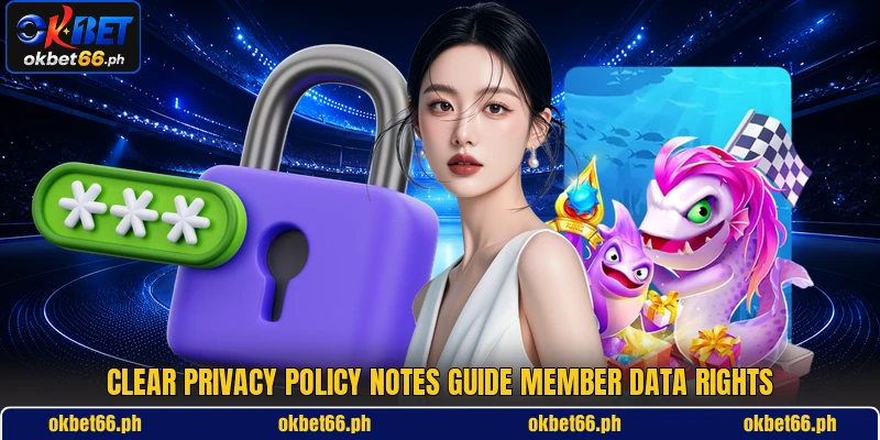 Clear privacy policy notes guide member data rights Clear privacy policy notes guide member data rights