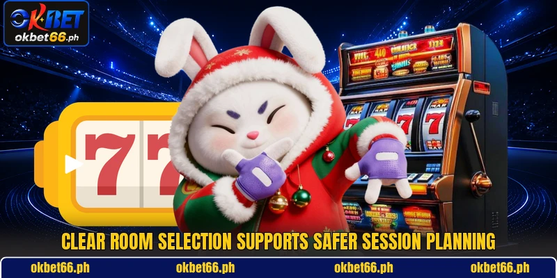 Clear room selection supports safer session planning Clear room selection supports safer session planning