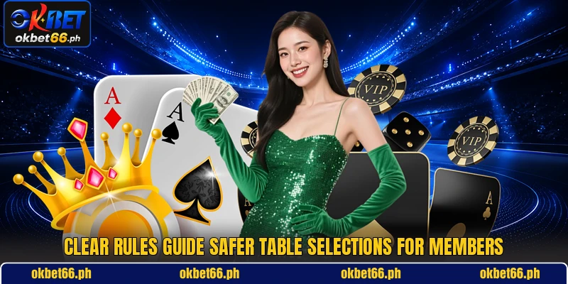 Clear rules guide safer table selections for members