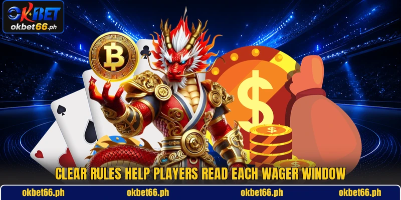 Clear rules help players read each wager window Clear rules help players read each wager window
