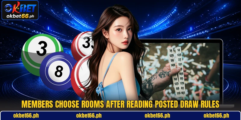 Members choose rooms after reading posted draw rules
