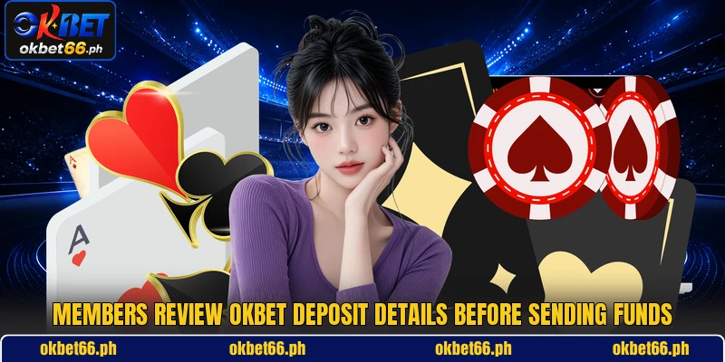 Members review OKBET deposit details before sending funds