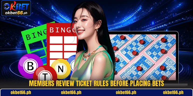 Members review ticket rules before placing bets