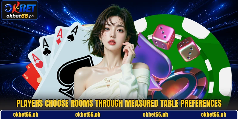 Players choose rooms through measured table preferences
