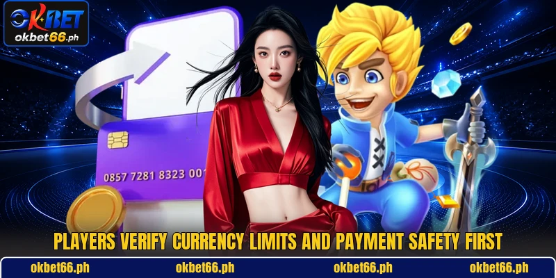 Players verify currency limits and payment safety first